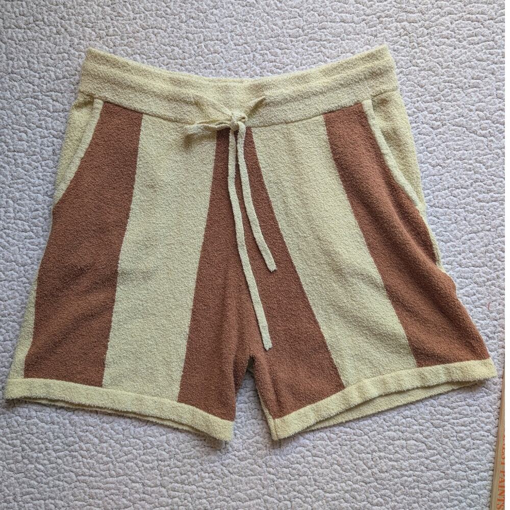 Nanushka Organic Cotton Striped Brent Terry Cloth Shorts SZ Medium M